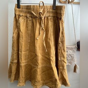 Pilcro Anthropology flounced linen skirt